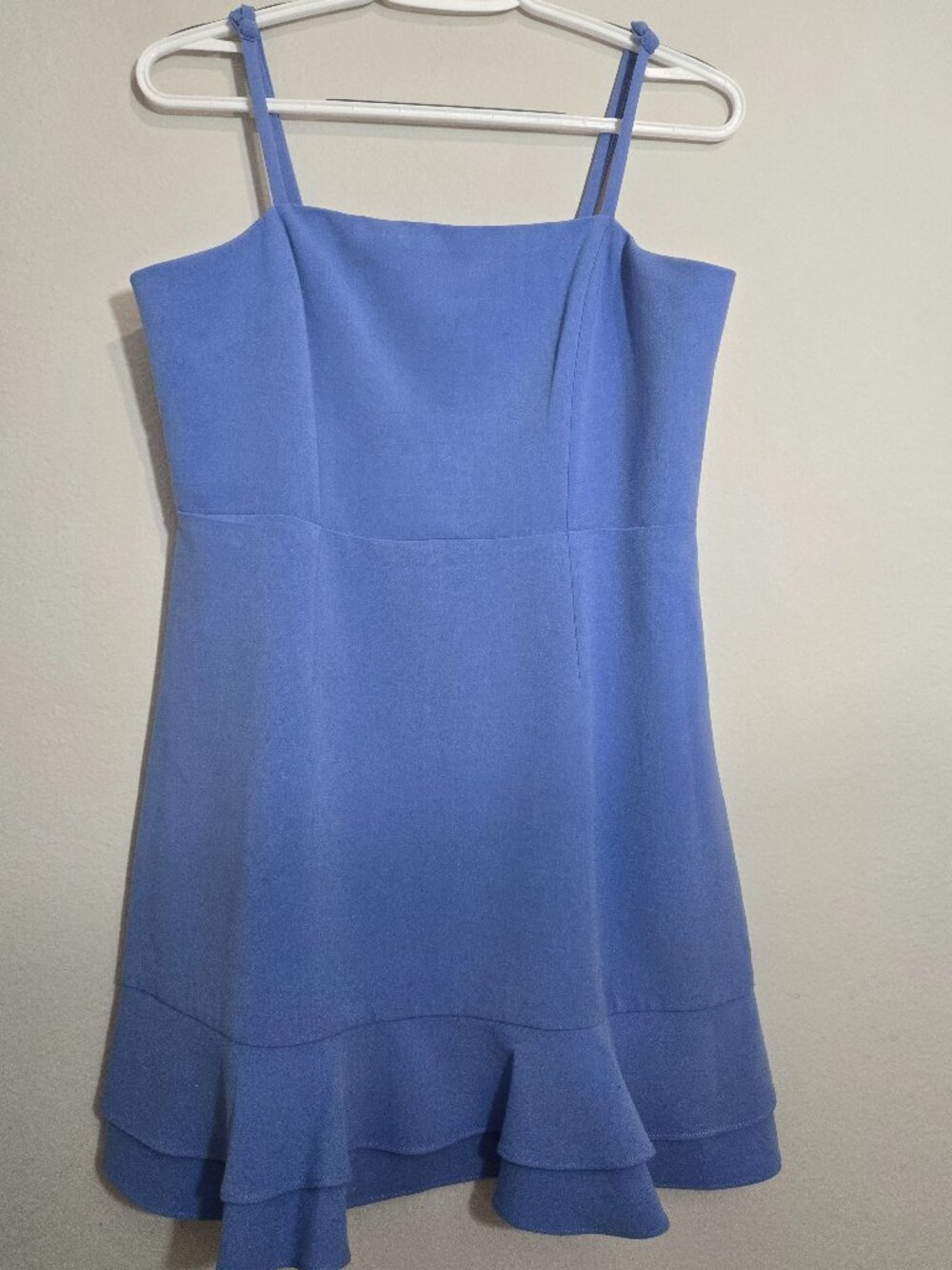 French Connection Whisper Square Neck Double Frill A-Line Mini Dress size 6